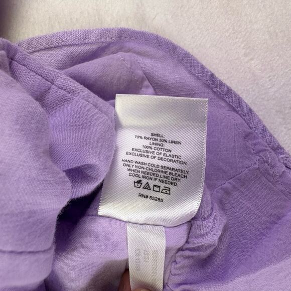 Express Off Shoulder Peplum Corset Cropped Blouse Ruffle Hem Purple Size XL - Picture 8 of 14